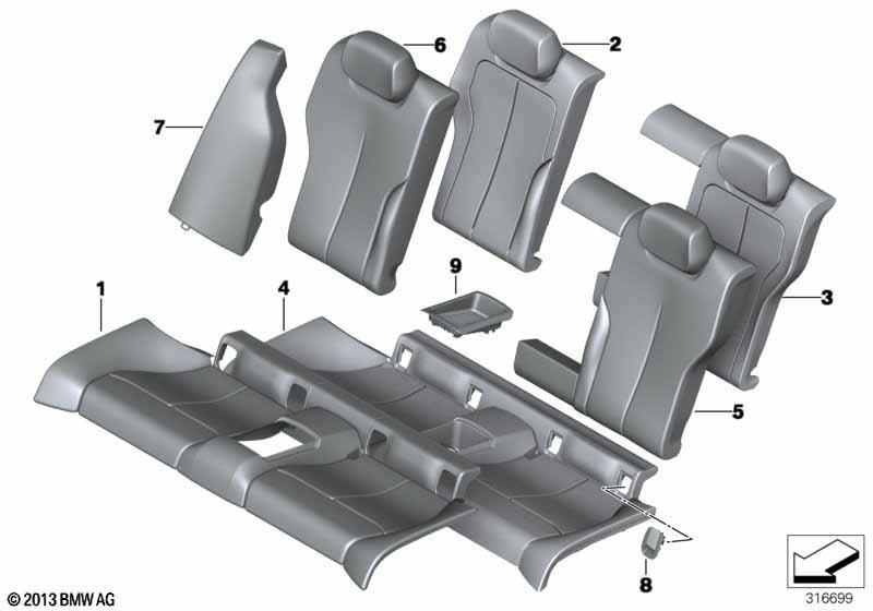 Sitz hinten Polster und Bezug Basissitz
