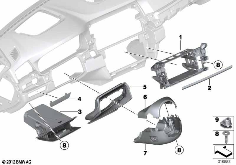 Anbauteile Instrumententafel unten