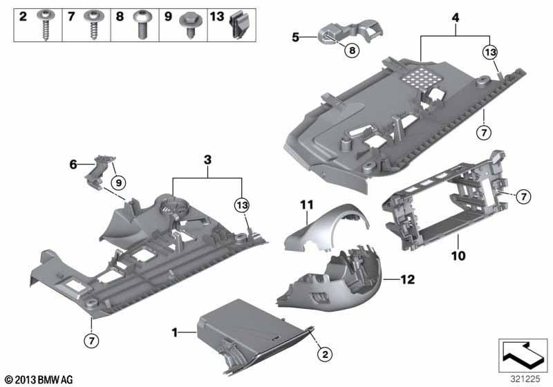 Anbauteile Instrumententafel unten