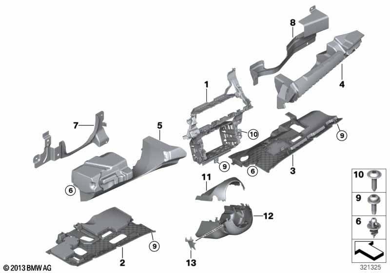 Anbauteile Instrumententafel unten