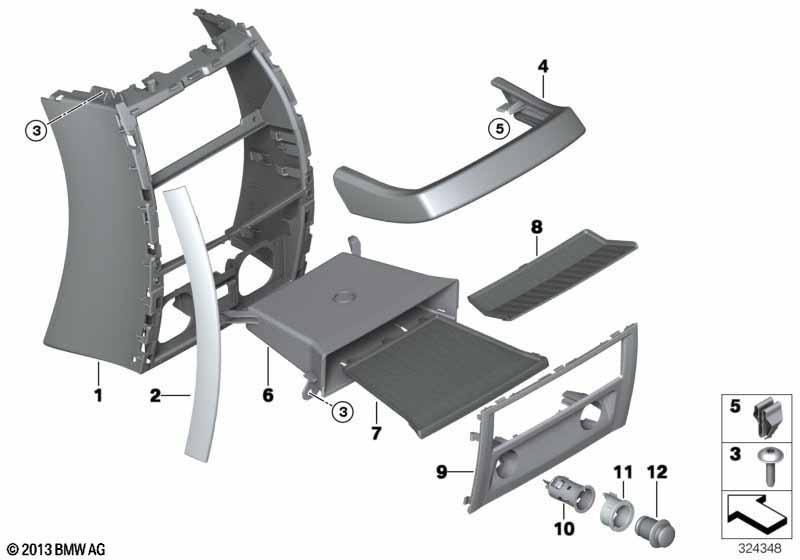 Anbauteile Mittelkonsole hinten