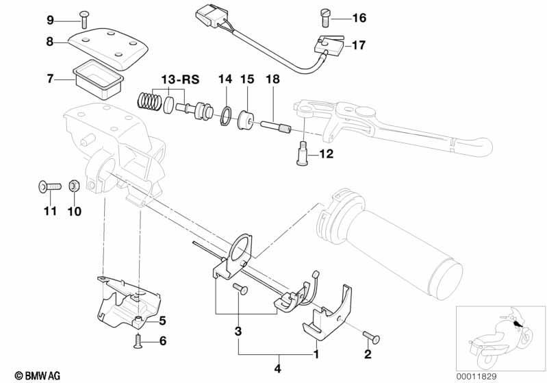 Einzelteile Handbremsarmatur