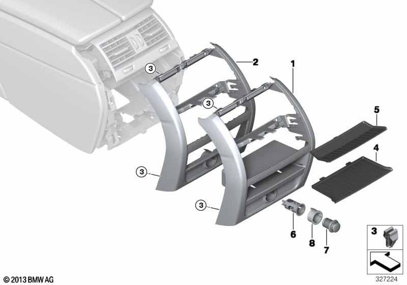 Anbauteile Mittelkonsole hinten