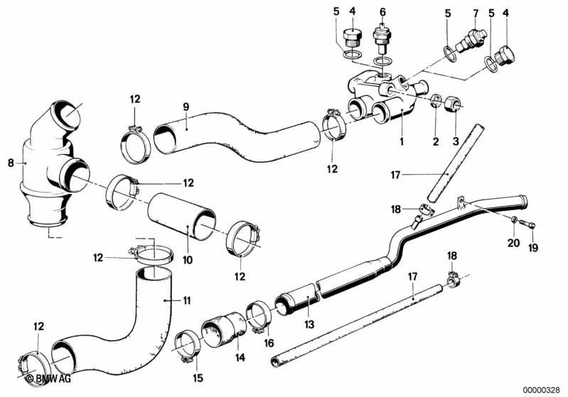 Kühlsystem-Thermostat/Wasserschl.führung