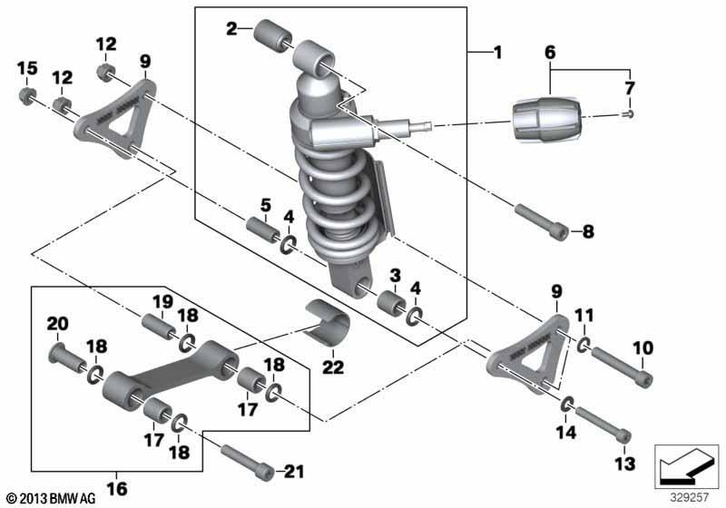 Federbein hinten