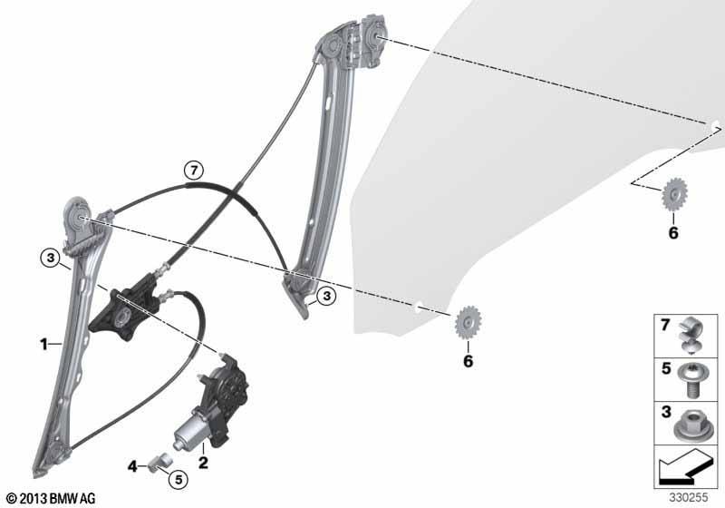 Türfenstermechanismus vorn