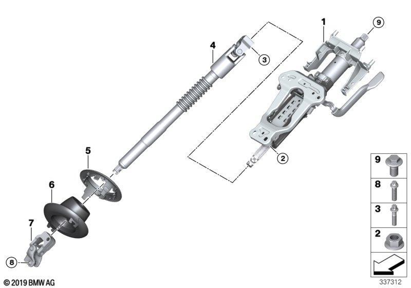 Lenksäule mech.verstellb./Anbauteile