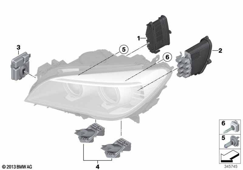 Einzelteile Scheinwerfer Xenon / ALC