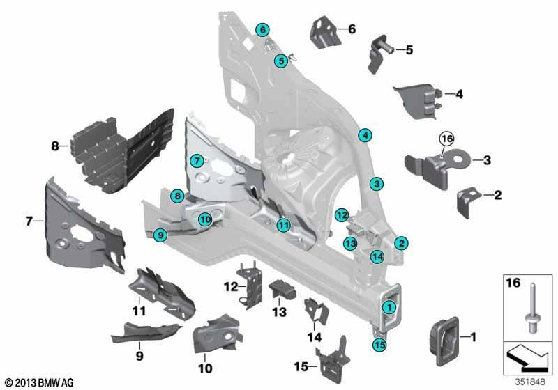 Vorderbau Halter links