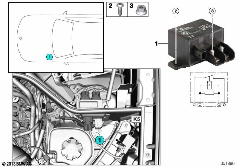 Relais Elektrolüfter Motor K5