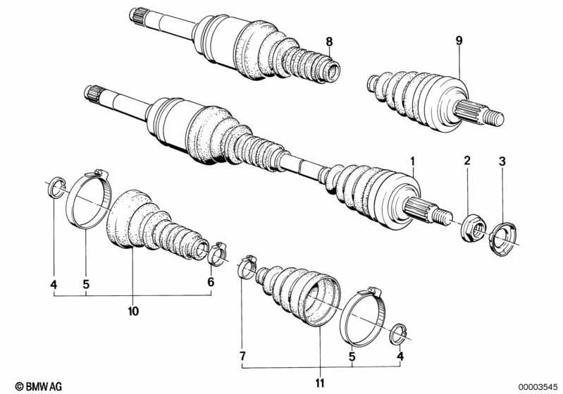 Vorderachsgetriebe-Abtriebswelle/Allrad