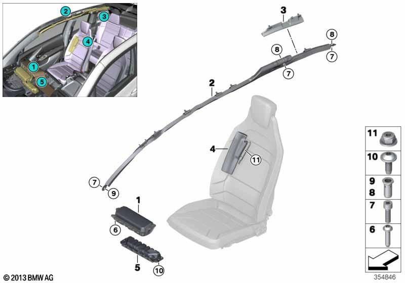 BMW 72127275698 Kopfairbag rechts - LEEBMANN24 
