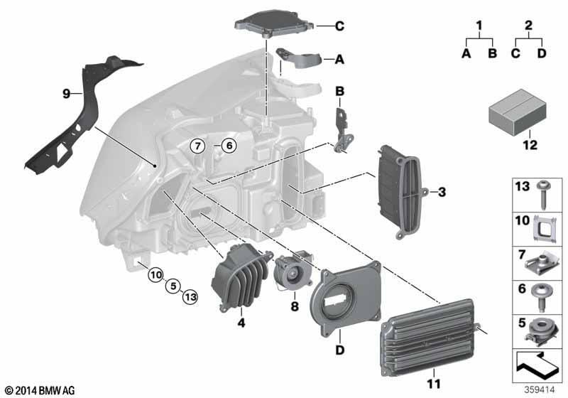 Einzelteile Scheinwerfer LED