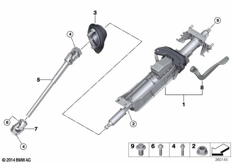 Lenksäule mech.verstellb./Anbauteile