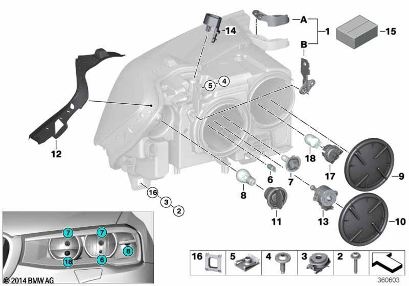 Einzelteile Scheinwerfer Halogen