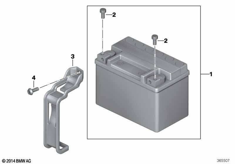 Batterie mit Halter