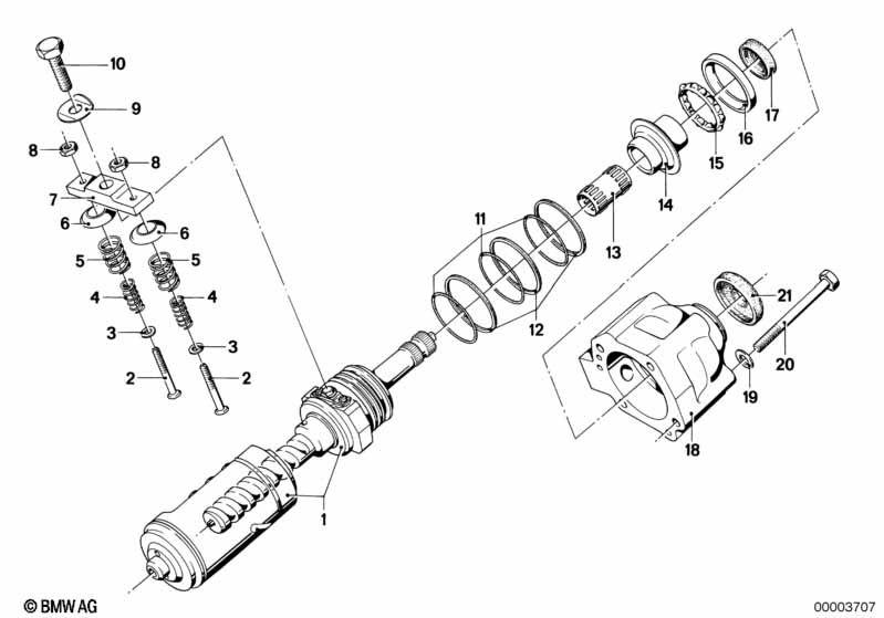 Hydrolenkgetriebe-Schnecke/Lagerung