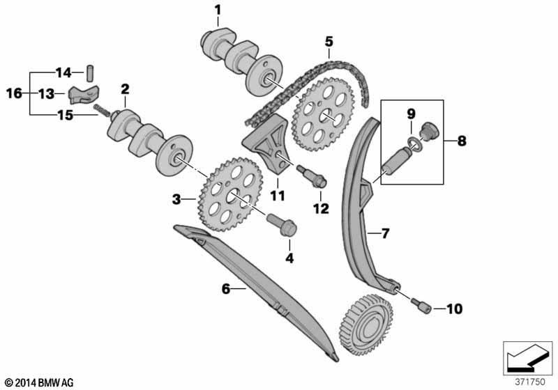 Ventilsteuerung-Nockenwelle/Kettentrieb