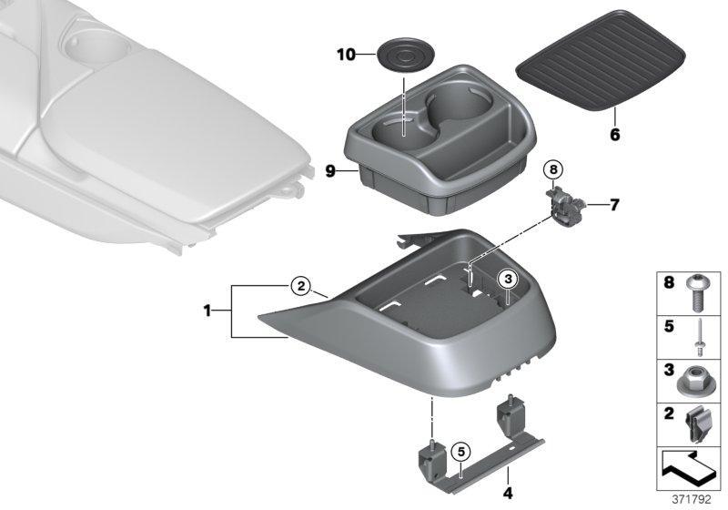 Anbauteile Mittelkonsole hinten