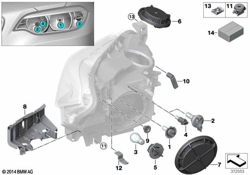 Einzelteile Scheinwerfer Halogen