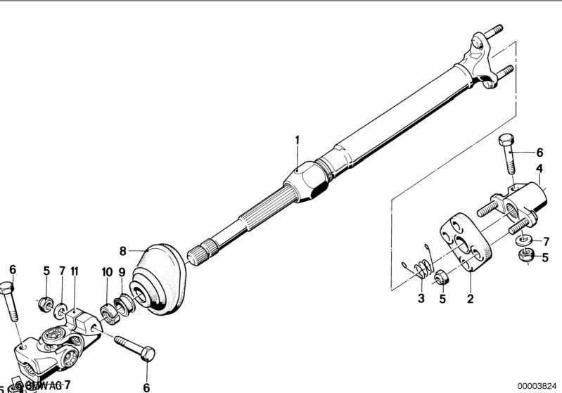 Lenksäule-Lenkspindel unten