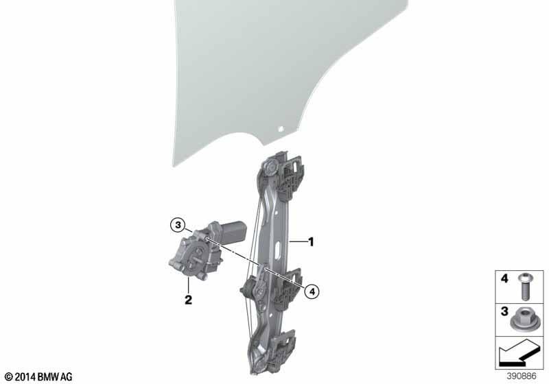 Türfenstermechanismus hinten