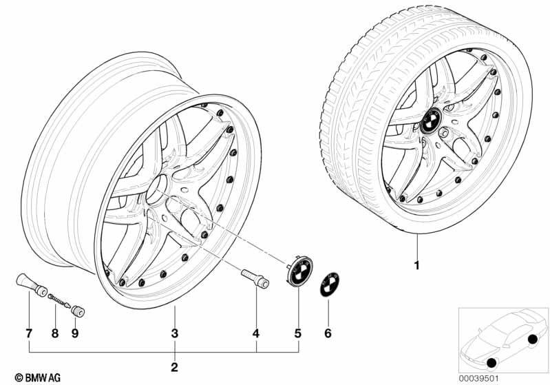BMW composite wheel, double spoke 71