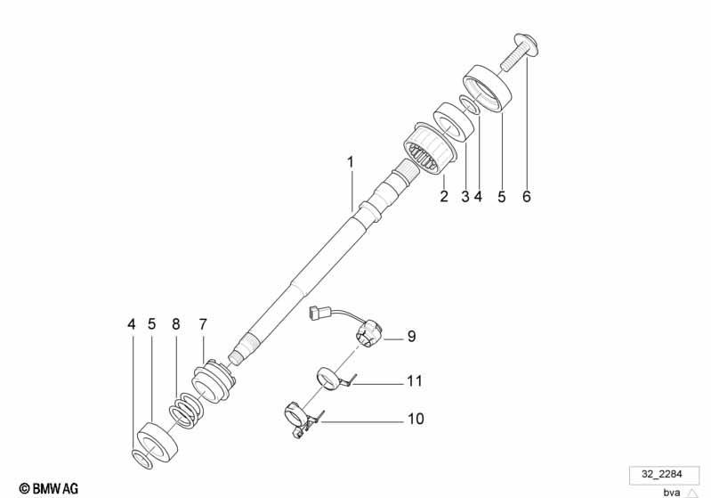 Lenksäule-Lenkspindel oben