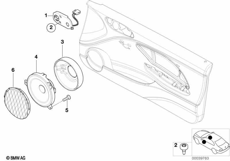 Einzelteile Tür vorne Stereo System