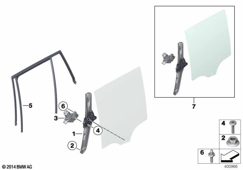 Türfenstermechanismus hinten