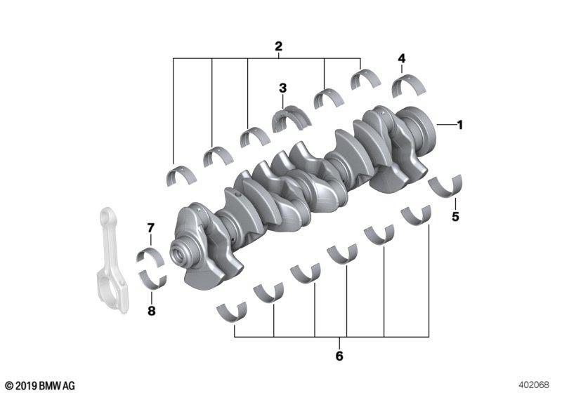 Kurbelwelle mit Lagerschalen