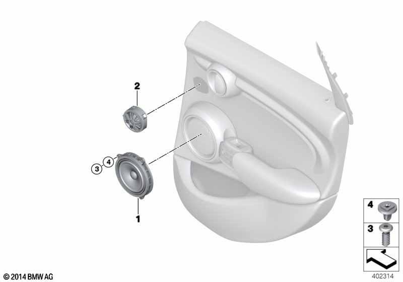 Einzelteile HiFi System Tür hinten