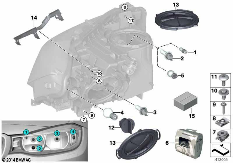 Einzelteile Scheinwerfer Halogen