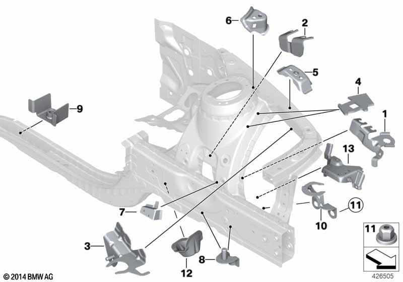 Vorderbau Halter links