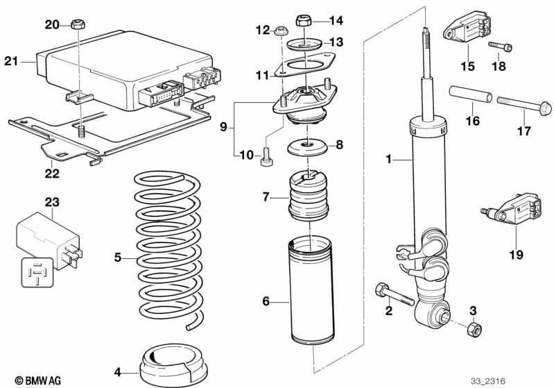 Federbein hinten EDC/Steuergerät/Sensor