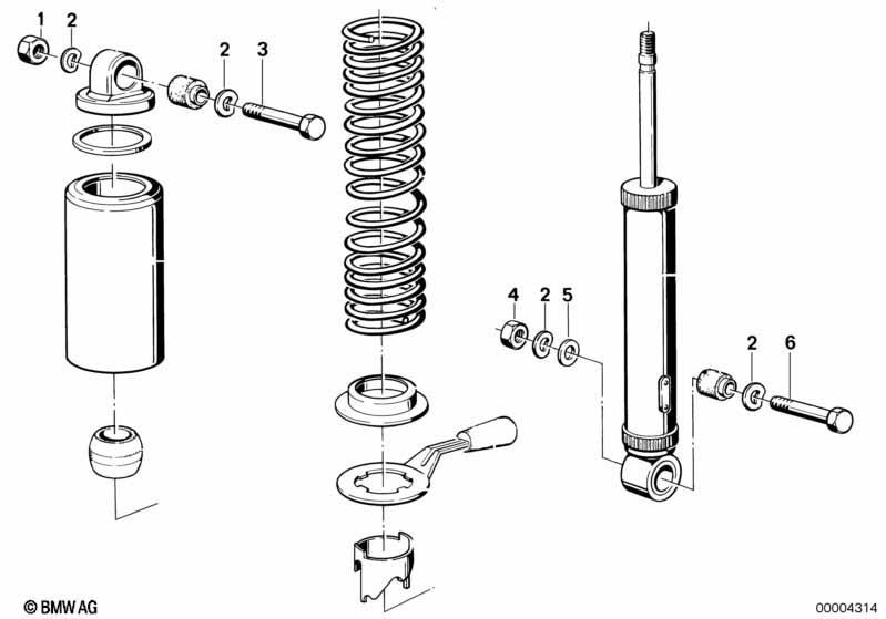 Federbein hinten Anbauteile