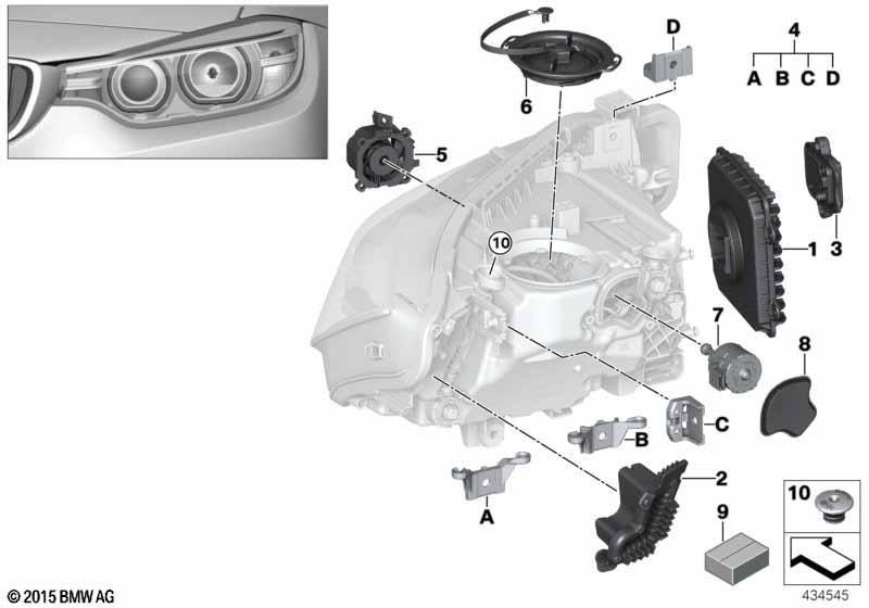 Einzelteile Scheinwerfer LED