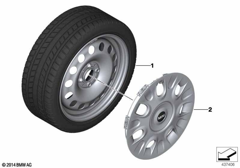 Winter wheel with tyre steel - 15"