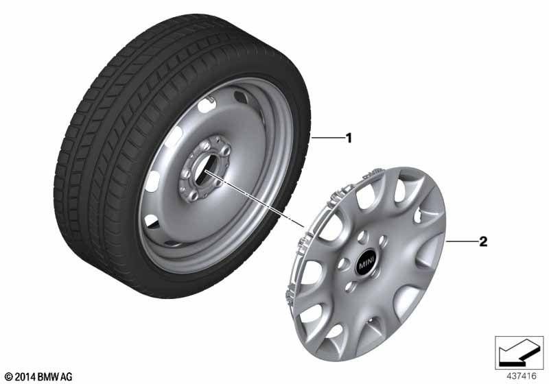 Winter wheel with tyre steel - 15"