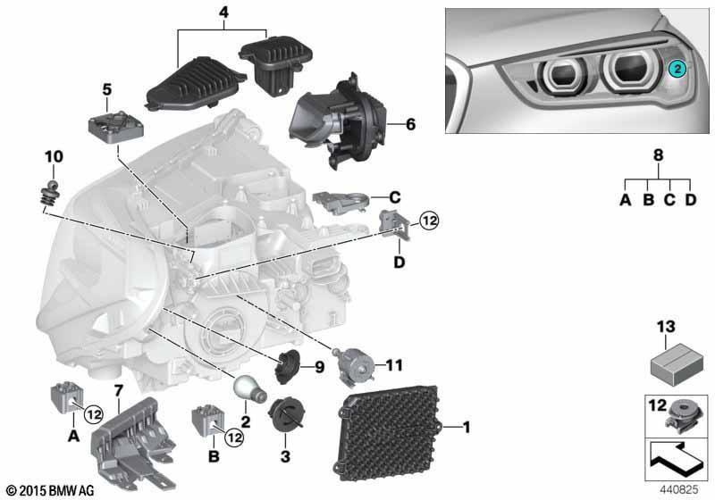 Einzelteile Scheinwerfer LED