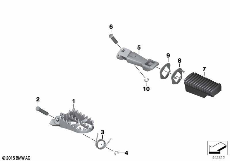 Fussrasten Enduro breit - vorn/hinten