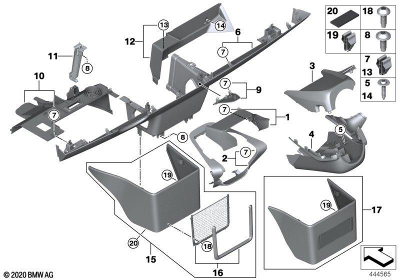 Anbauteile Instrumententafel unten