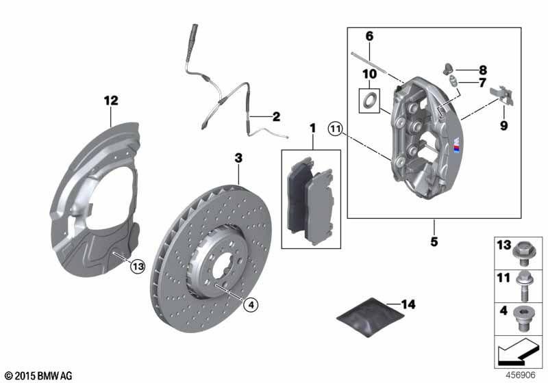 Front brake pad wear sensor