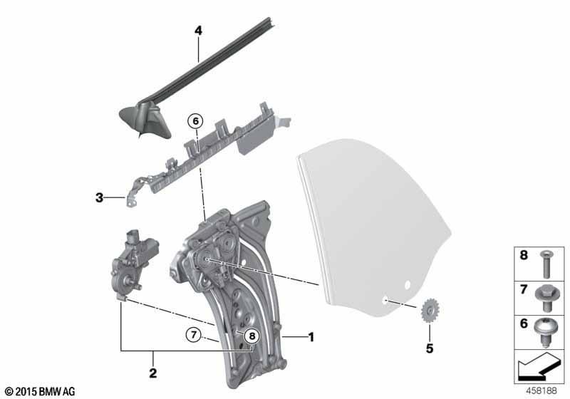 Türfenstermechanismus hinten