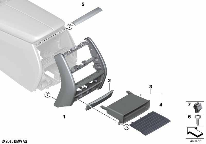 Anbauteile Mittelkonsole hinten