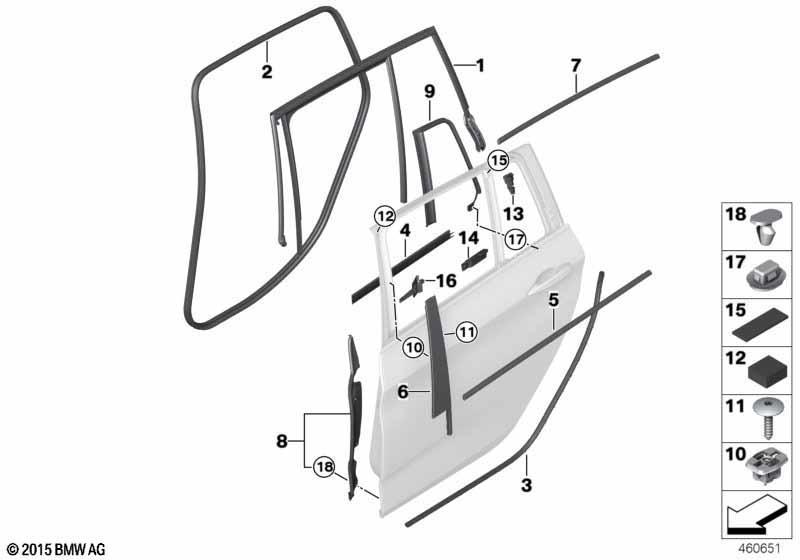 Blenden und Dichtungen Tür hinten