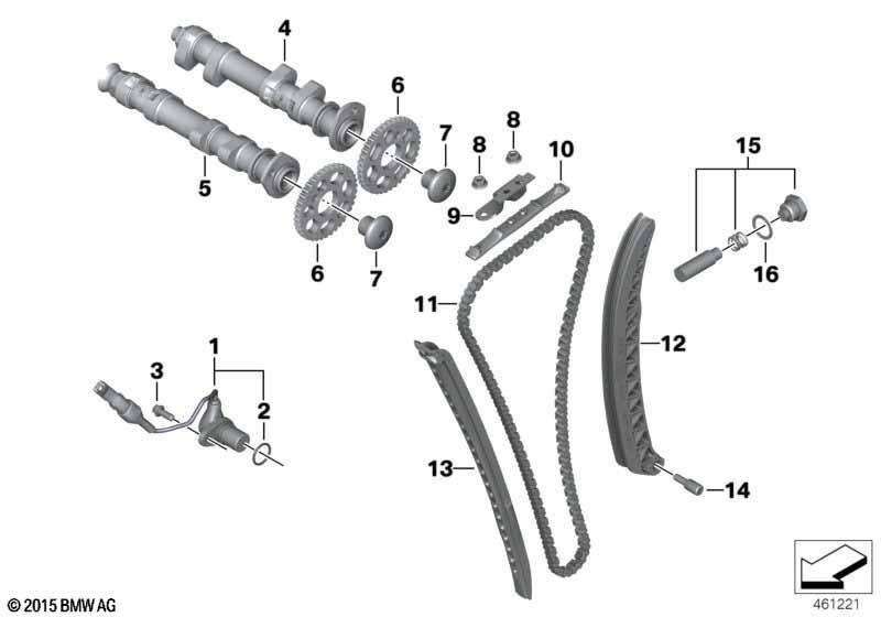 Ventilsteuerung-Nockenwelle/Kettentrieb