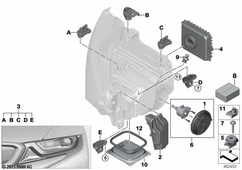 Einzelteile Scheinwerfer LED