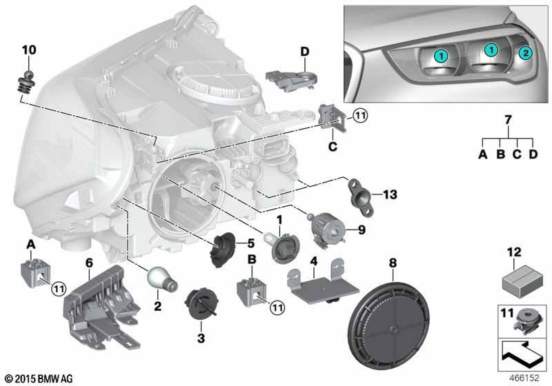 Einzelteile Scheinwerfer Halogen