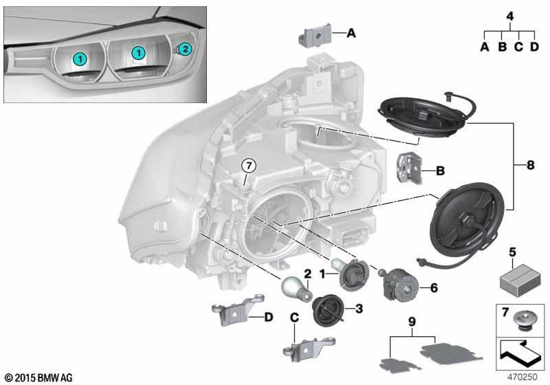 Einzelteile Scheinwerfer Halogen